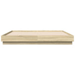 Sengeramme Med Led-Lys Sonoma Eik 200X200 Cm