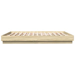 Sengeramme Med Led-Lys Sonoma Eik 200X200 Cm