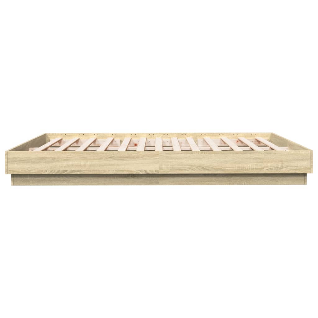 Sengeramme Med Led-Lys Sonoma Eik 200X200 Cm