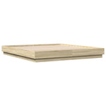 Sengeramme Med Led-Lys Sonoma Eik 200X200 Cm