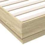 Sengeramme Med Led-Lys Sonoma Eik 200X200 Cm