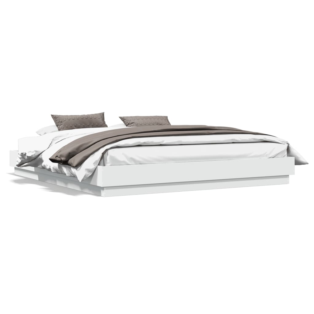 Sengeramme Med Led-Lys Hvit 180X200 Cm