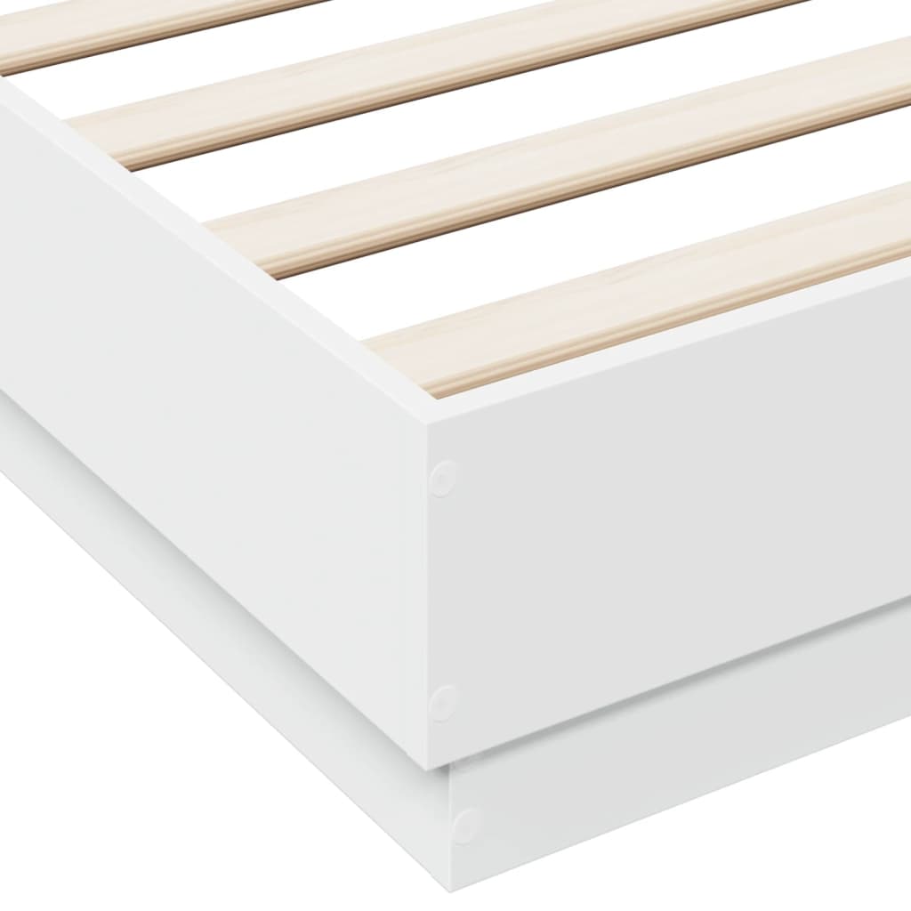 Sengeramme Med Led-Lys Hvit 160X200 Cm