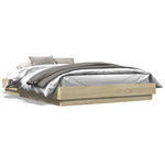 Sengeramme Med Led-Lys Sonoma Eik 150X200 Cm