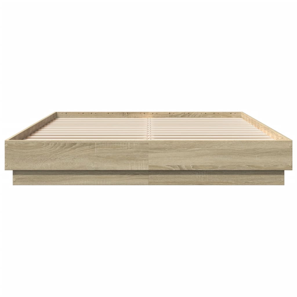 Sengeramme Med Led-Lys Sonoma Eik 150X200 Cm