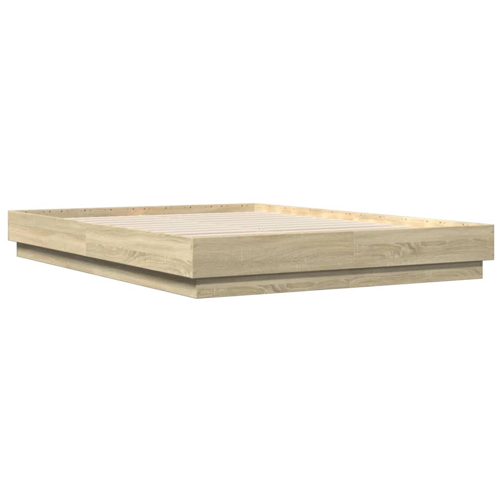 Sengeramme Med Led-Lys Sonoma Eik 150X200 Cm