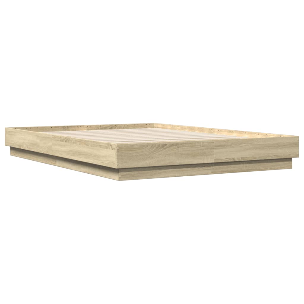 Sengeramme Med Led-Lys Sonoma Eik 140X200 Cm