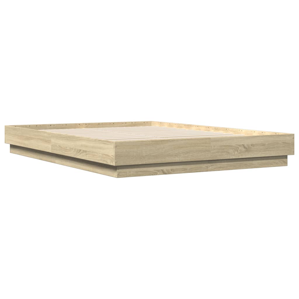 Sengeramme Med Led-Lys Sonoma Eik 140X200 Cm