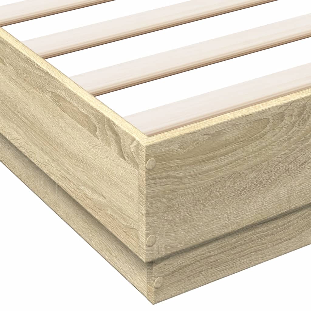 Sengeramme Med Led-Lys Sonoma Eik 140X200 Cm
