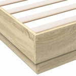 Sengeramme Med Led-Lys Sonoma Eik 140X200 Cm