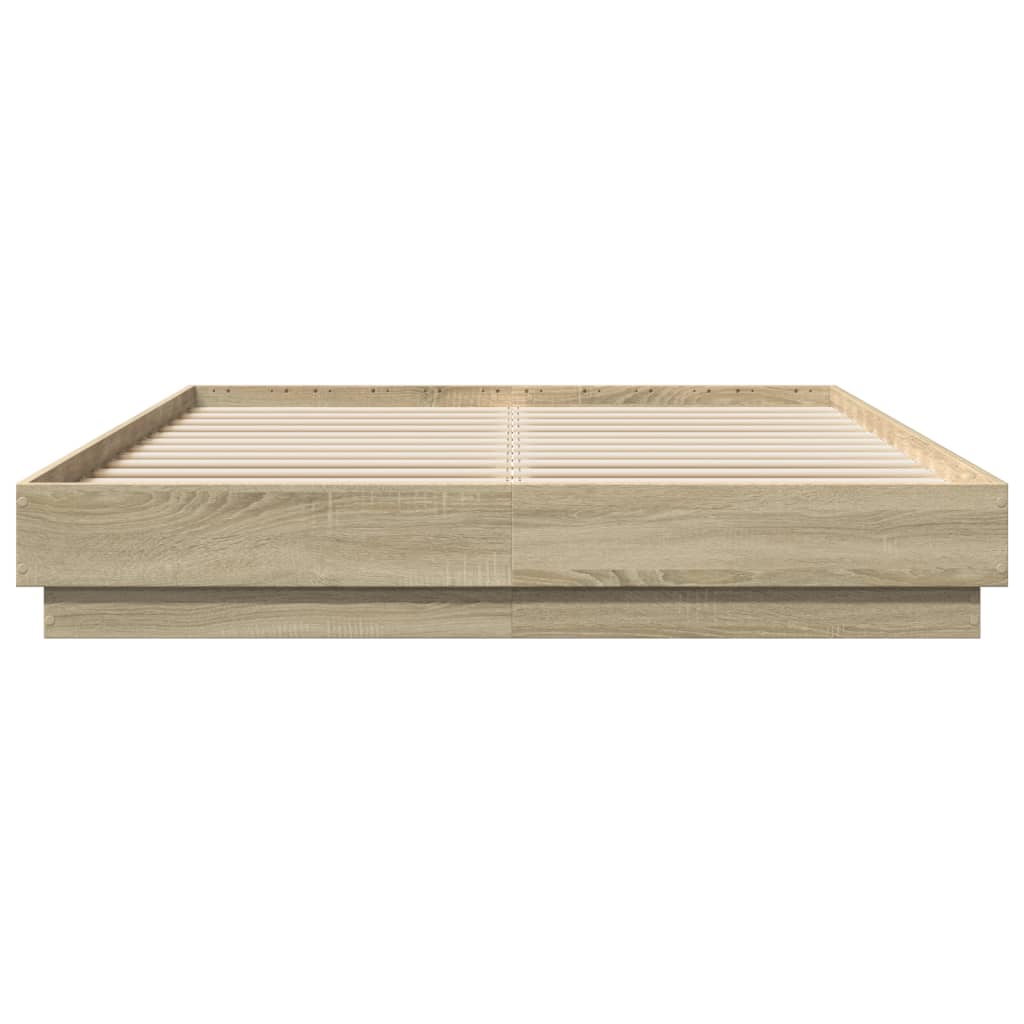 Sengeramme Med Led-Lys Sonoma Eik 120X200 Cm