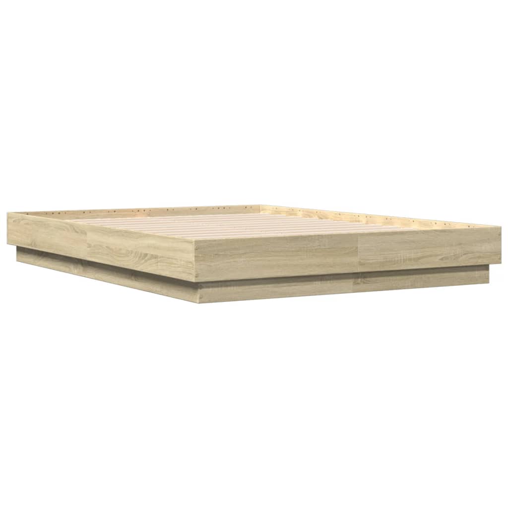 Sengeramme Med Led-Lys Sonoma Eik 120X190 Cm