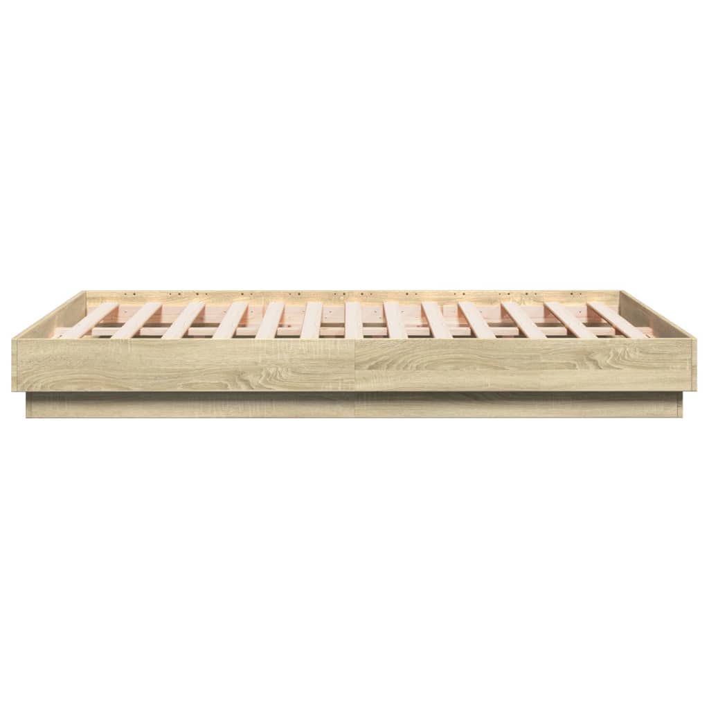 Sengeramme Med Led-Lys Sonoma Eik 120X190 Cm
