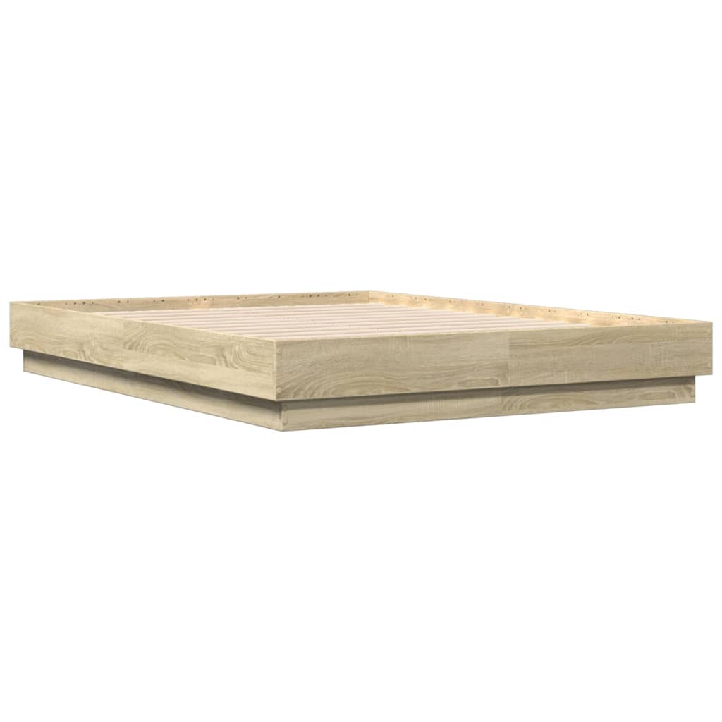 Sengeramme Med Led-Lys Sonoma Eik 120X190 Cm