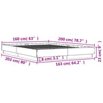 Sengeramme Hvit 160X200 Cm Konstruert Tre
