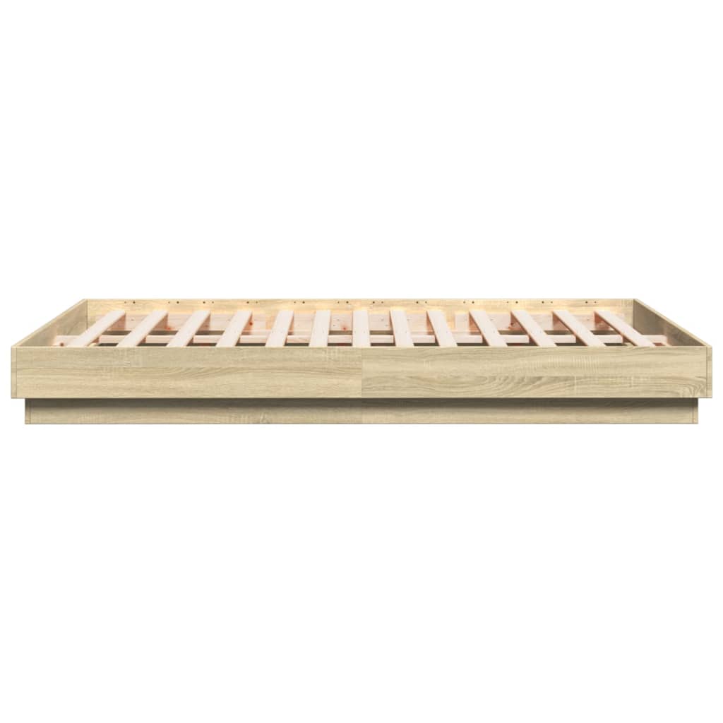 Sengeramme Sonoma Eik 160X200 Cm Konstruert Tre