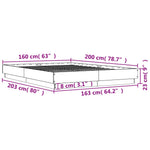 Sengeramme Sonoma Eik 160X200 Cm Konstruert Tre