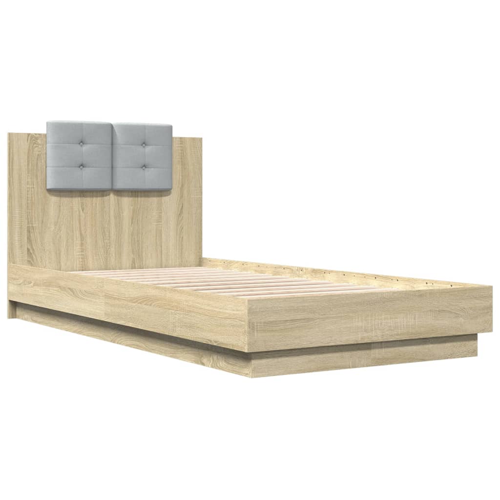 Sengeramme Med Hodegavl Sonoma Eik 90X190 Cm Konstruert Tre
