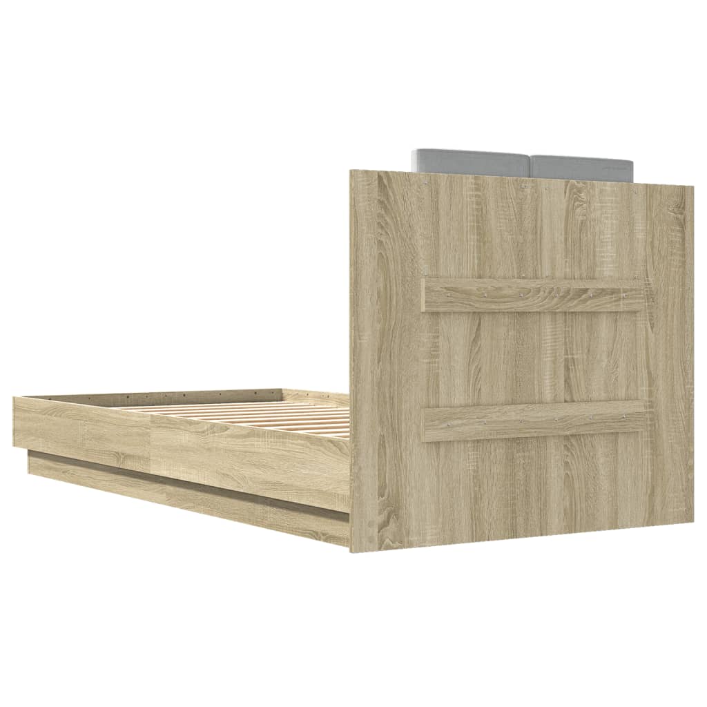 Sengeramme Med Hodegavl Sonoma Eik 90X190 Cm Konstruert Tre