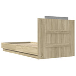 Sengeramme Med Hodegavl Sonoma Eik 90X190 Cm Konstruert Tre
