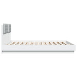Sengeramme Med Hodegavl Og Led-Lys Hvit 180X200 Cm