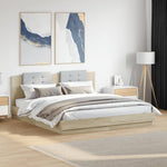 Sengeramme Med Hodegavl Og Led-Lys Sonoma Eik 160X200 Cm