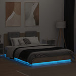 Sengeramme Med Hodegavl Og Led-Lys Sonoma Eik 150X200 Cm