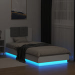Sengeramme Med Hodegavl Og Led-Lys Hvit 90X200 Cm