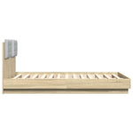 Sengeramme Med Hodegavl Og Led-Lys Sonoma Eik 140X190 Cm