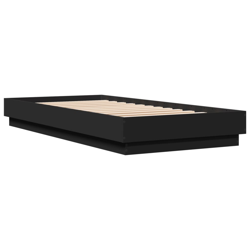 Sengeramme Med Led-Lys Svart 100X200 Cm