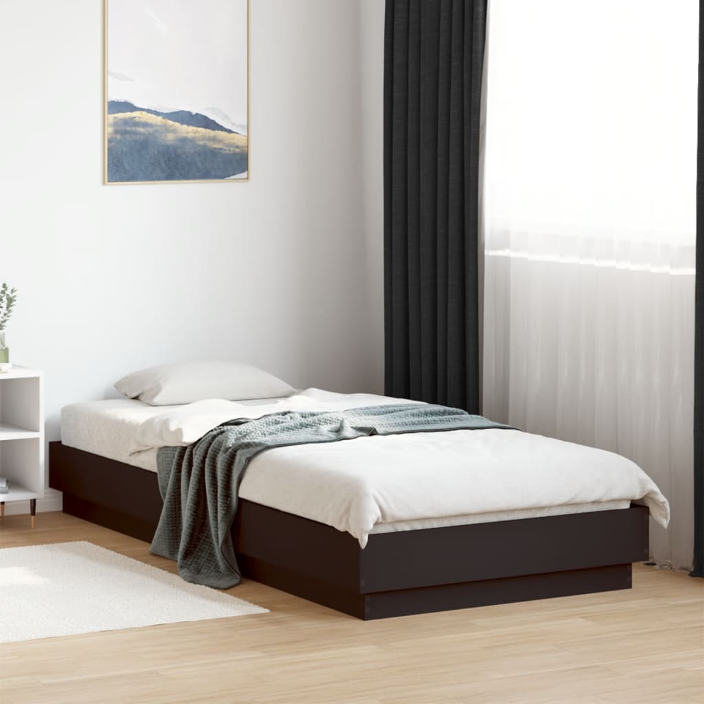 Sengeramme Med Led-Lys Svart 100X200 Cm