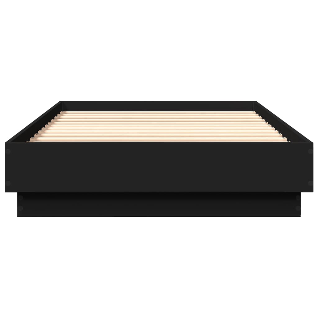 Sengeramme Med Led-Lys Svart 100X200 Cm