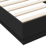 Sengeramme Med Led-Lys Svart 100X200 Cm