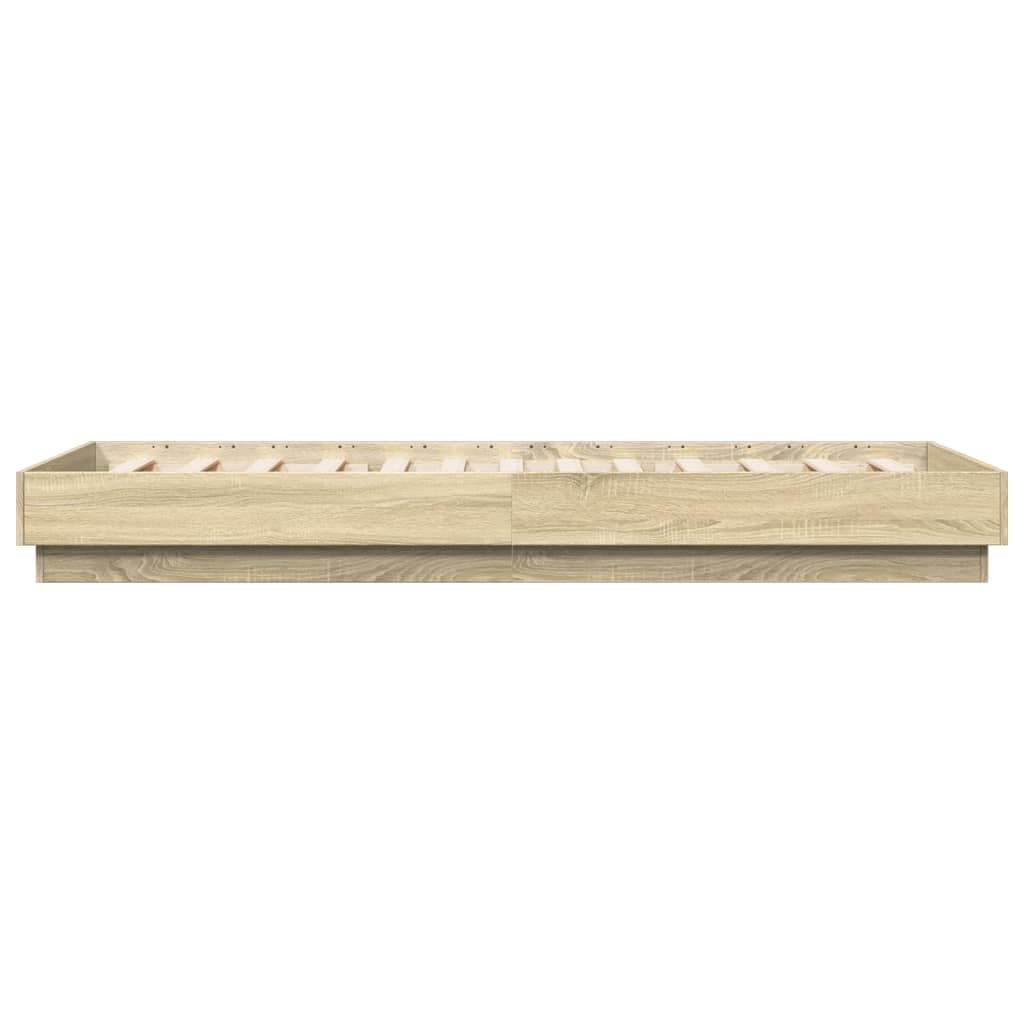 Sengeramme Med Led-Lys Sonoma Eik 100X200 Cm