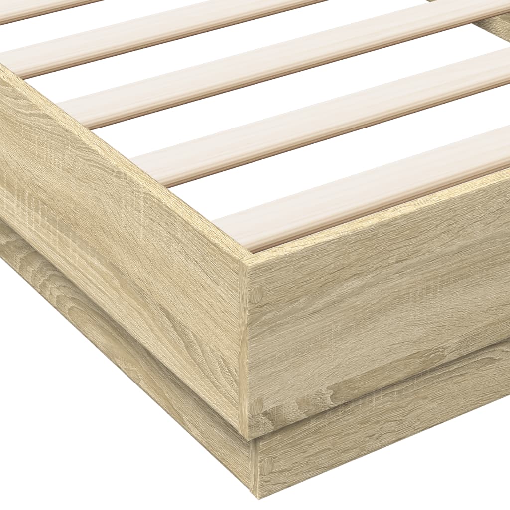 Sengeramme Med Led-Lys Sonoma Eik 100X200 Cm