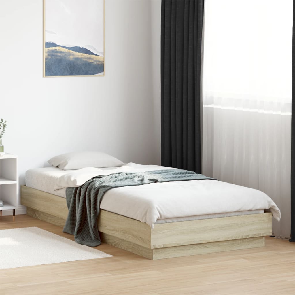 Sengeramme Med Led-Lys Sonoma Eik 90X200 Cm