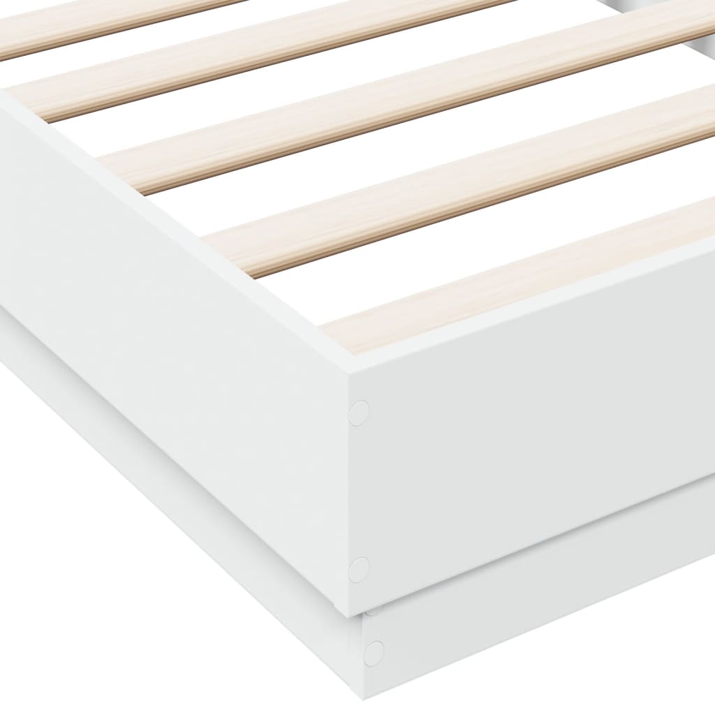 Sengeramme Med Led-Lys Hvit 90X190 Cm