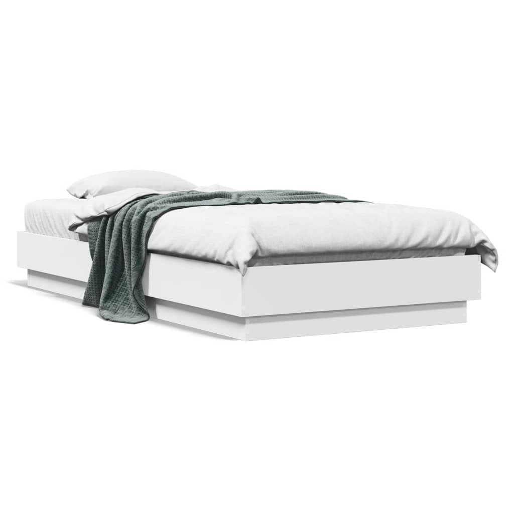 Sengeramme Med Led-Lys Hvit 90X190 Cm