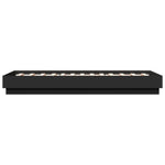 Sengeramme Med Led-Lys Svart 75X190 Cm