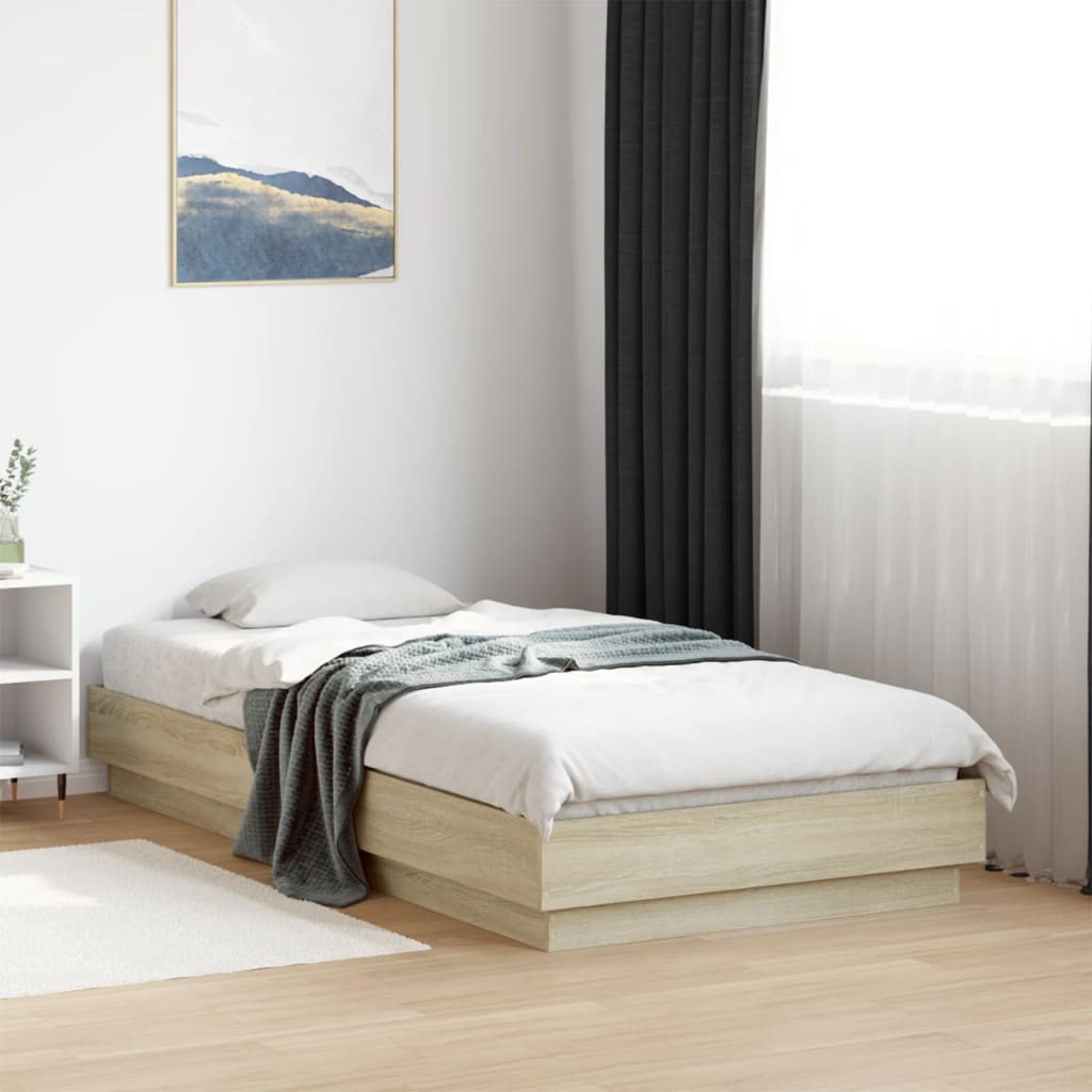 Sengeramme Med Led-Lys Sonoma Eik 75X190 Cm