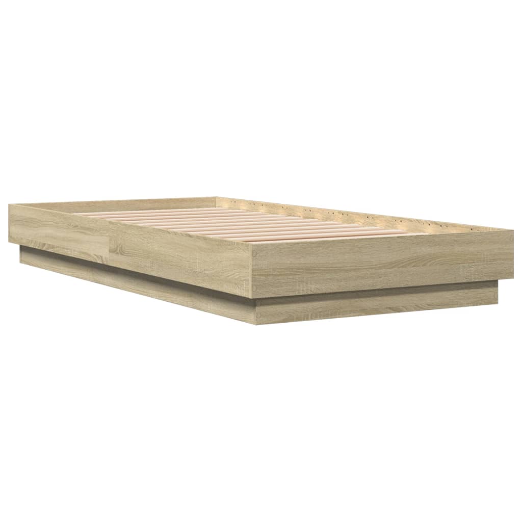 Sengeramme Med Led-Lys Sonoma Eik 75X190 Cm