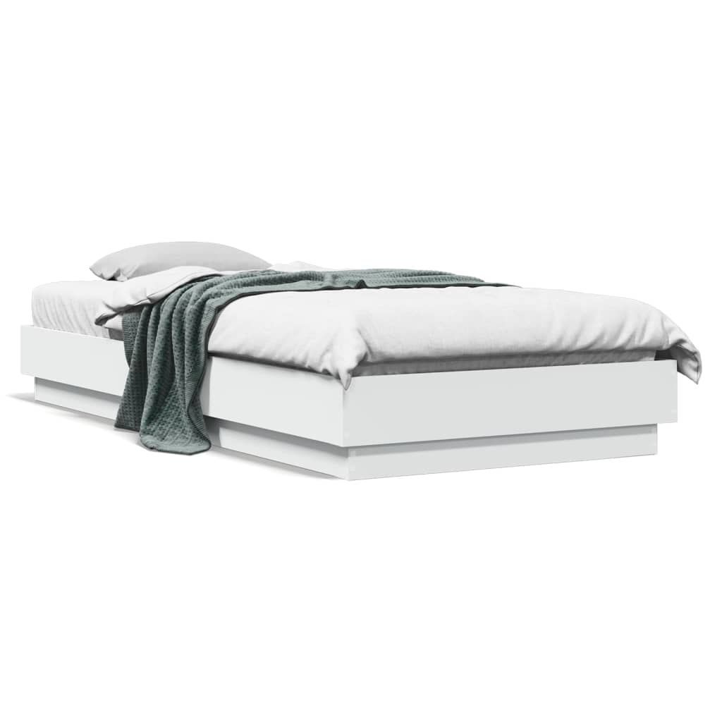 Sengeramme Hvit 100X200 Cm Konstruert Tre