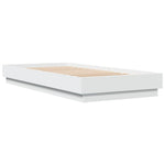 Sengeramme Hvit 100X200 Cm Konstruert Tre