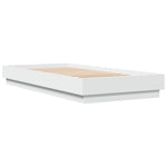 Sengeramme Hvit 100X200 Cm Konstruert Tre