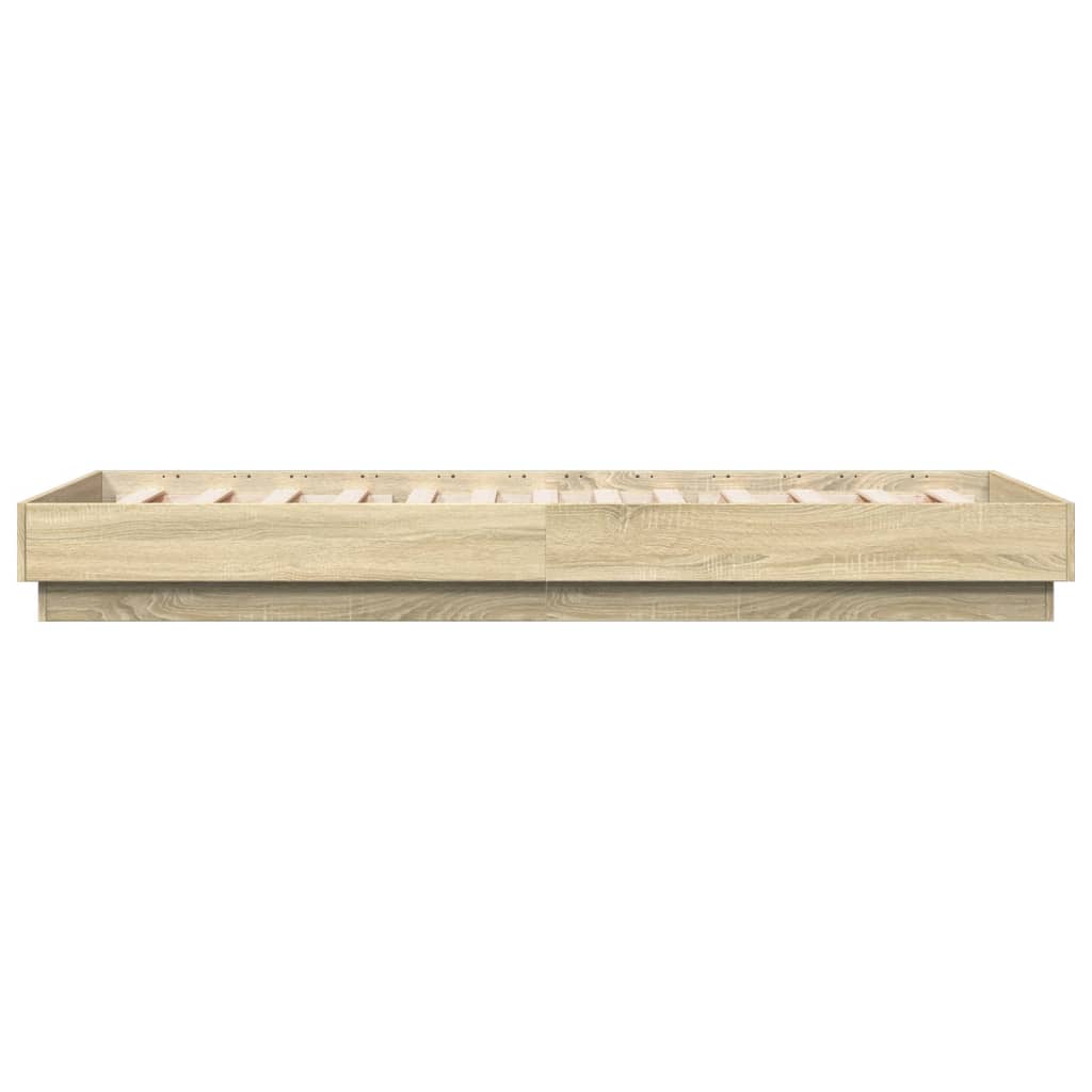 Sengeramme Uten Madrass Sonoma Eik 100X200 Cm Konstruert Tre