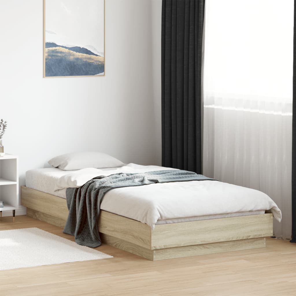 Sengeramme Uten Madrass Sonoma Eik 100X200 Cm Konstruert Tre