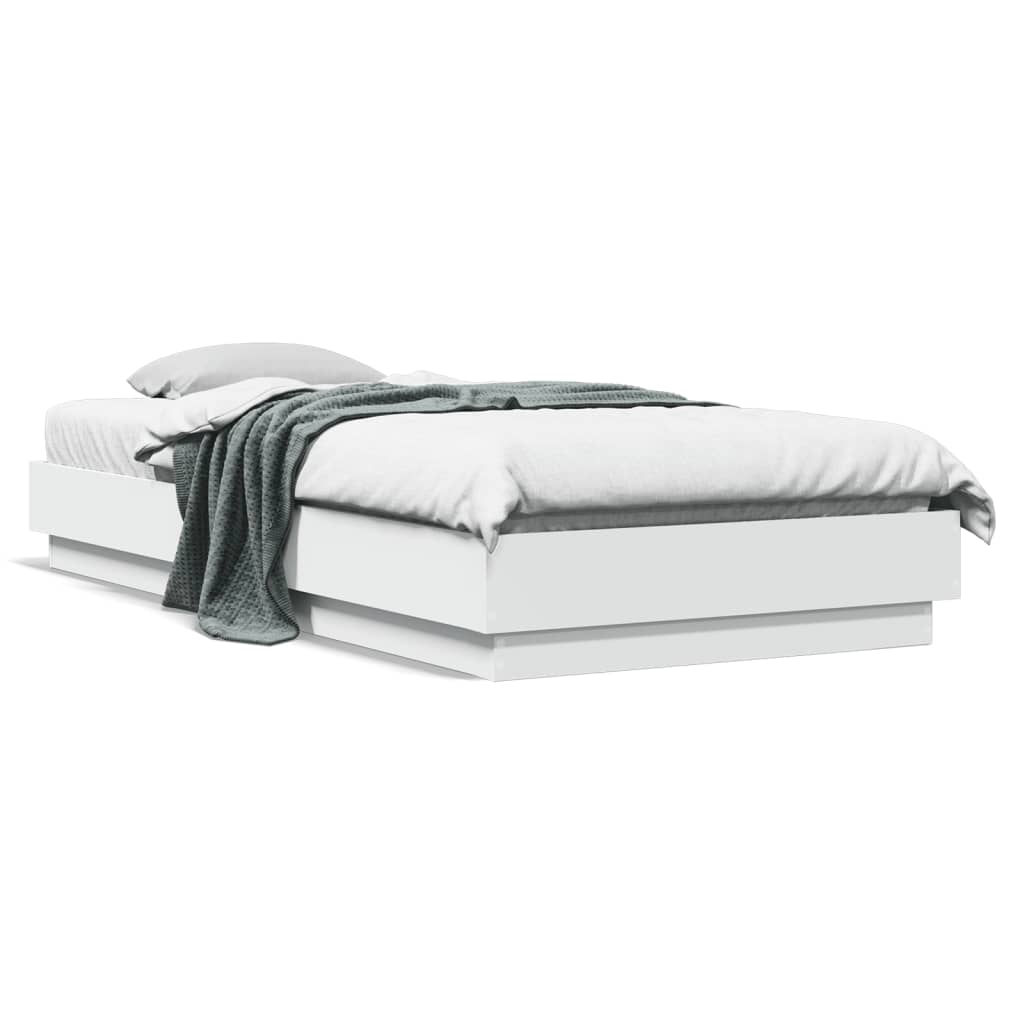 Sengeramme Hvit 90X200 Cm Konstruert Tre