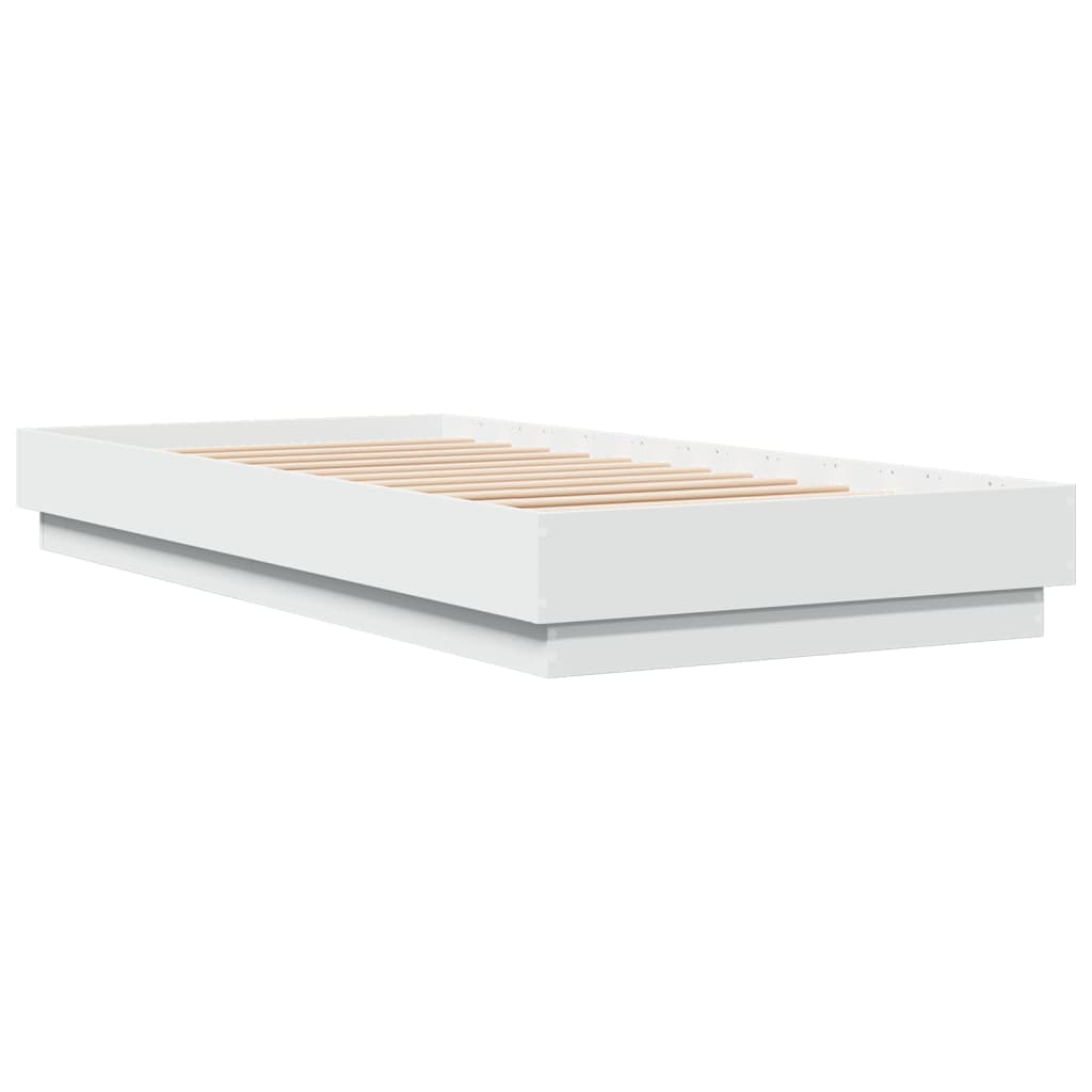 Sengeramme Hvit 90X200 Cm Konstruert Tre