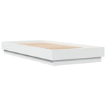 Sengeramme Hvit 90X200 Cm Konstruert Tre