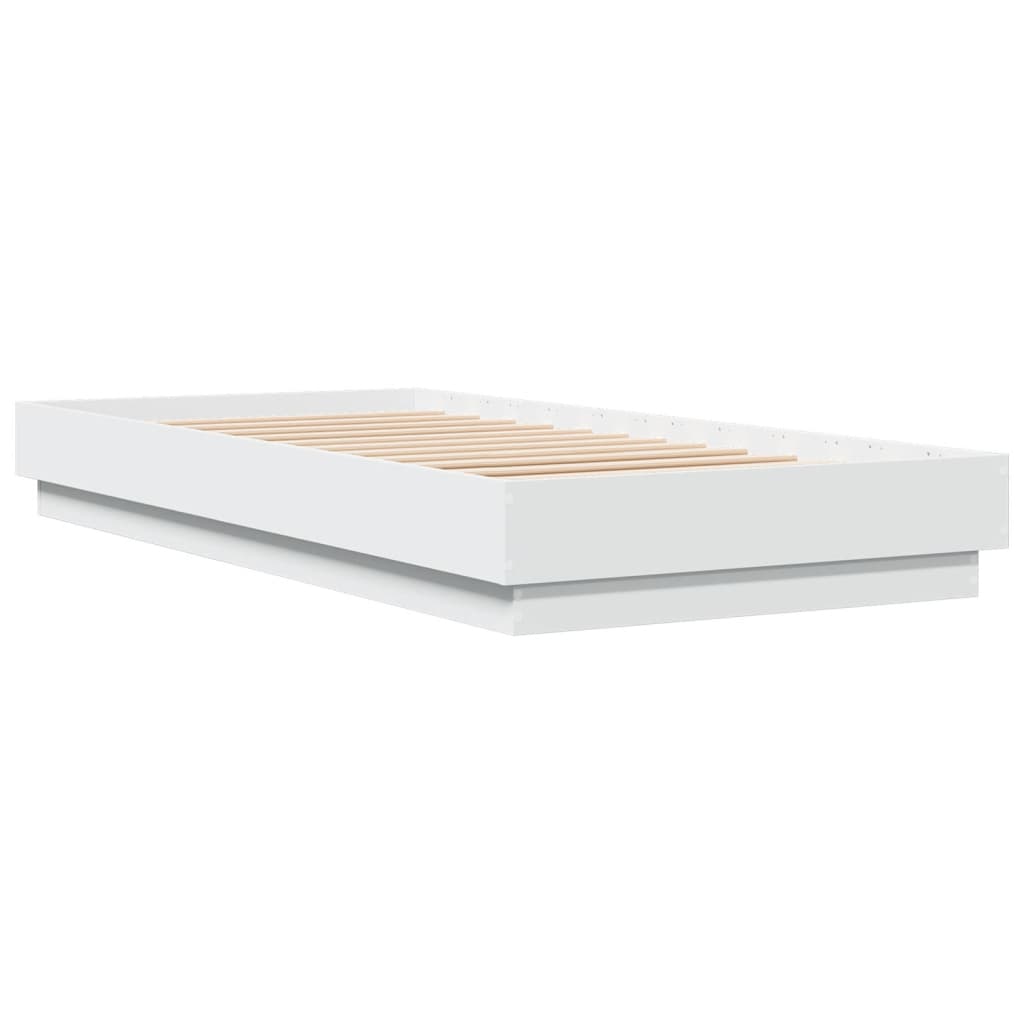 Sengeramme Hvit 90X200 Cm Konstruert Tre